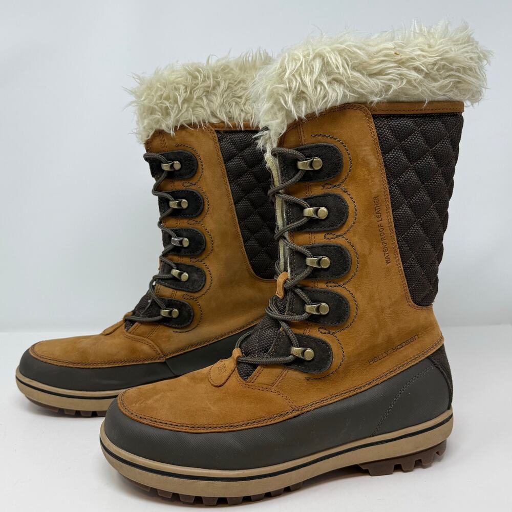 Helly Hansen Winter Boots Women's 8.5 Brown Garibaldi VL Leather Waterproof